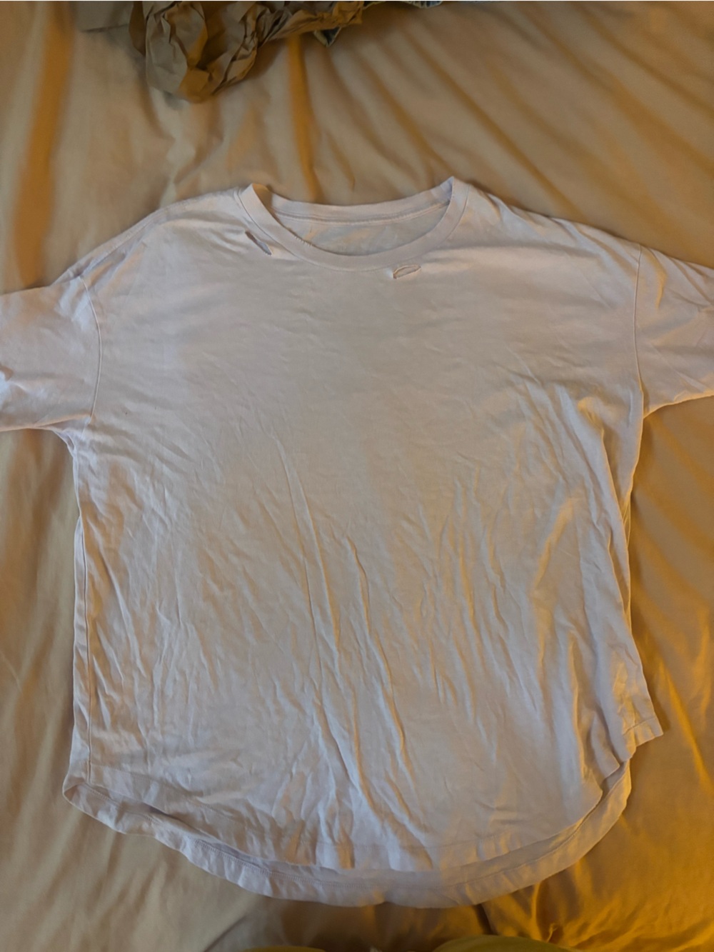 Aerie basic distressed boyfriend t shirt in lavender large